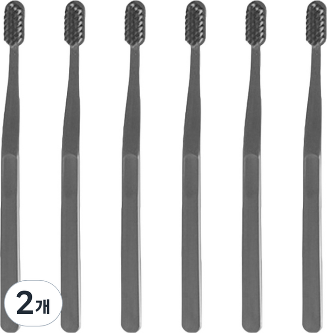 생활도감 칫솔 그레이, 6개입, 2개