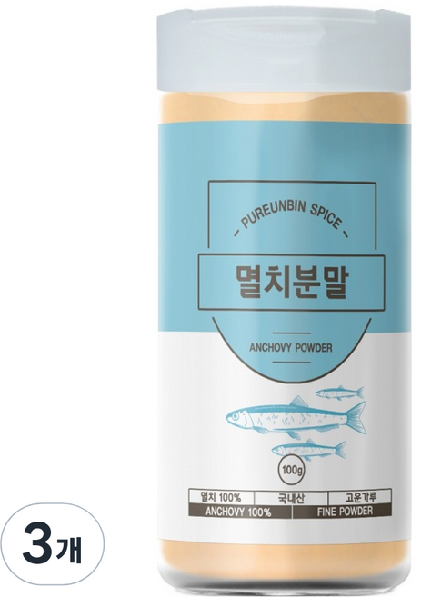 PUREUNBIN 鯷魚粉末, 100g, 3個