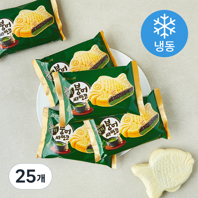 빙그레 말차 붕어 싸만코 아이스크림 (냉동), 25개, 1개입, 150ml