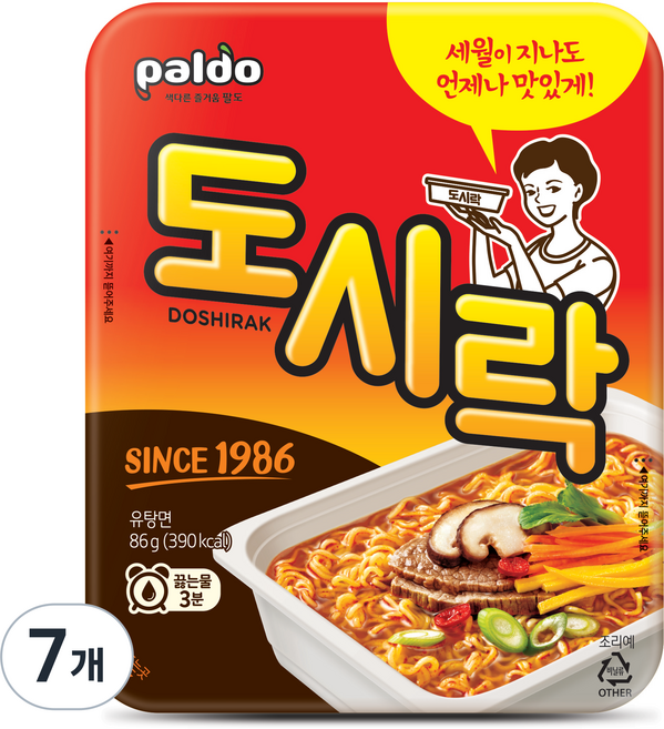 팔도도시락 컵라면 86g, 7개