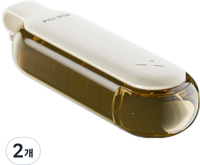 조이베리 휴대용 원터치 반자동 일주일 여행용 방습 약통 크림살구, 2개
