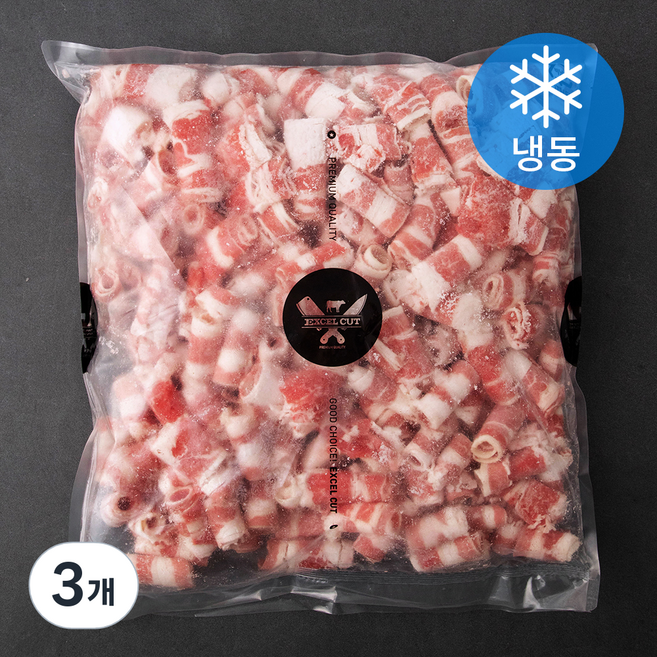 엑셀컷 우삼겹 돌돌이 2mm (냉동), 3kg, 3개