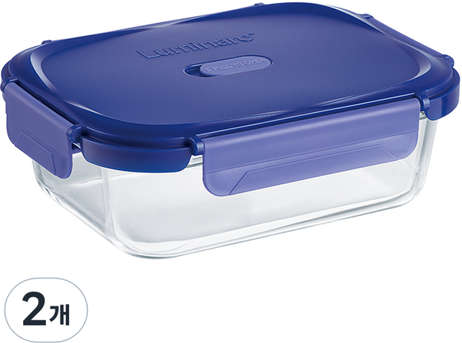 루미낙 퓨티나 밀폐용기 직사각 4호, 2개, 1520ml