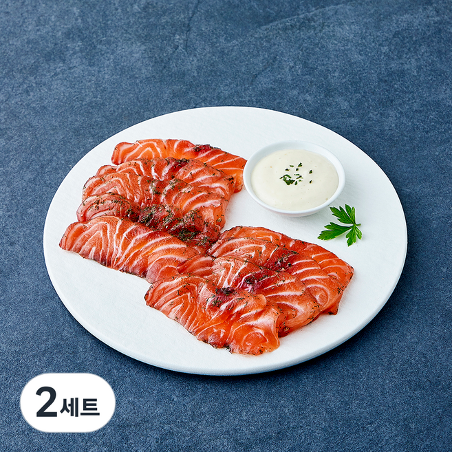 바른씨 비트 그라브락스 연어회 130g + 홀스래디쉬 소스 40g 세트 (냉장), 2세트