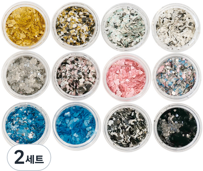바르나 테라조 글리터 12종 세트, 2세트, 혼합색상