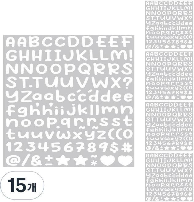 데일리네스트 쁘띠 팬시스티커 12.8 x 17.2 cm, 화이트, 15개