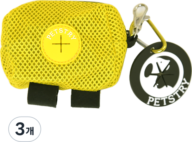 펫스츄리 강아지 산책 풉백 케이스 + 봉투 홀더 세트, 오렌지, 3개