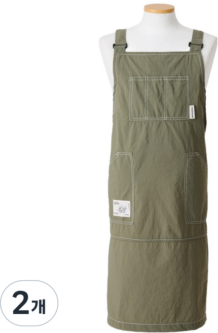 로사홈 라벤더 나일론 앞치마, 2개, 카키