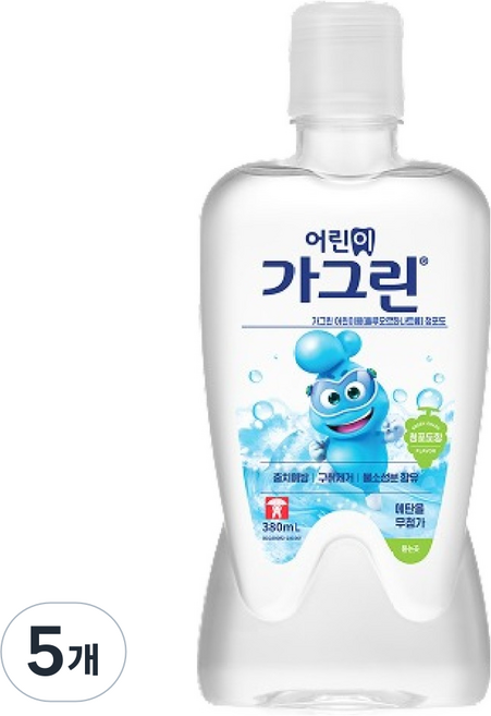 가그린 어린이 구강청결제 청포도향, 380ml, 5개
