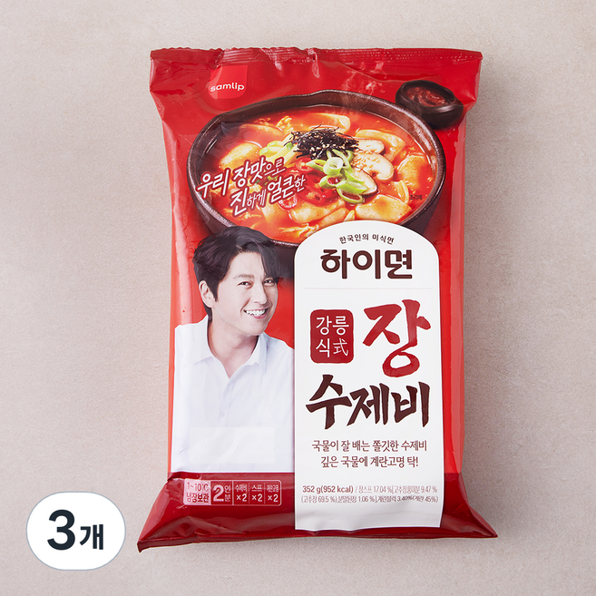 삼립 하이면 강릉식 장수제비 2인분, 352g, 3개