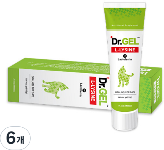 아이앤지메딕스 닥터겔 고양이 엘라이신 영양제, 118g, 면역/항산화, 6개