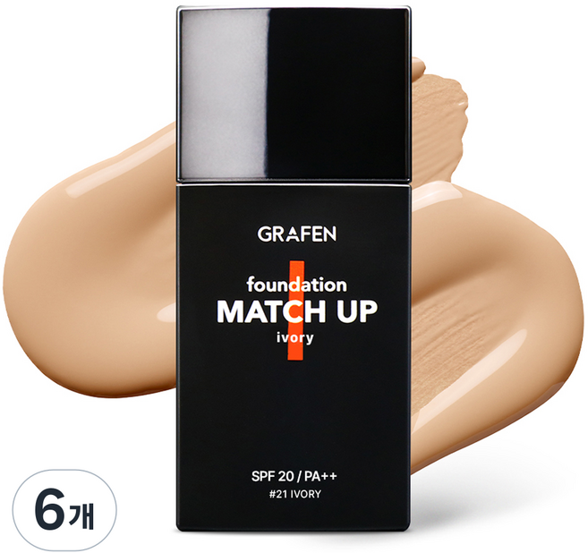 GRAFEN Match-up 粉底液 40ml, 21 象牙白, 6個