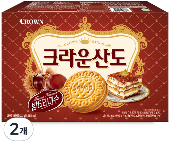 크라운산도 밤 티라미수, 323g, 2개