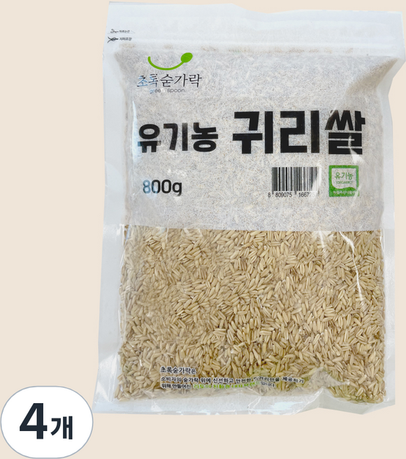 초록숟가락 유기농 귀리쌀, 4개, 800g
