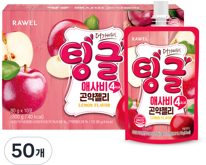 팅글 애사비 곤약젤리, 80g, 50개