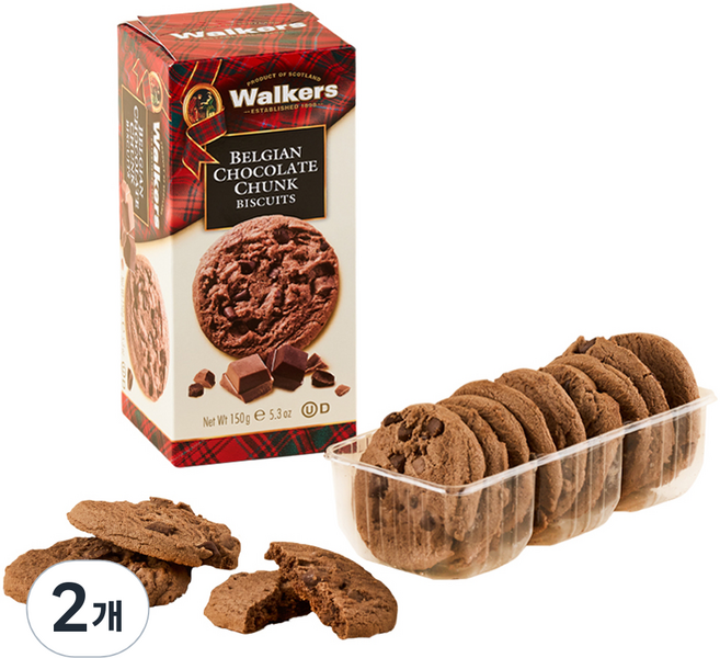 워커스쇼트브레드 초콜릿 청크 비스킷, 150g, 2개