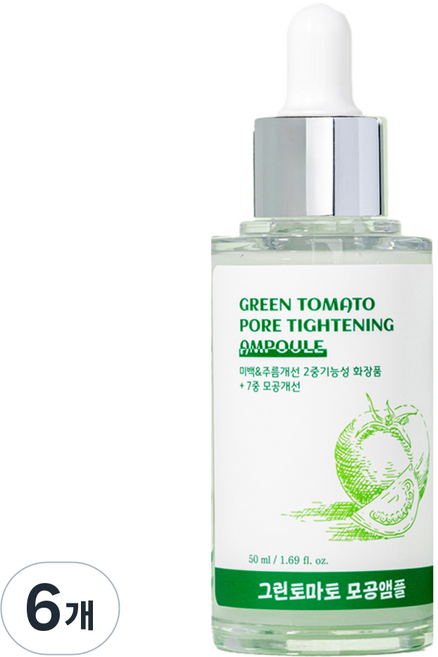 이지마인드 그린토마토 포어 타이트닝 모공축소 앰플, 50ml, 6개