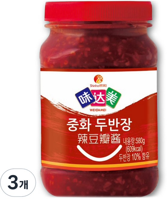미달미 신호 중화 두반장, 580g, 3개