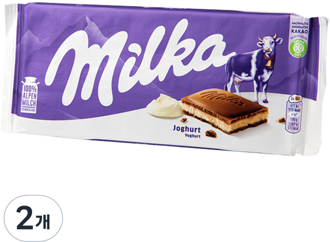 밀카 초콜릿 요거트, 100g, 2개