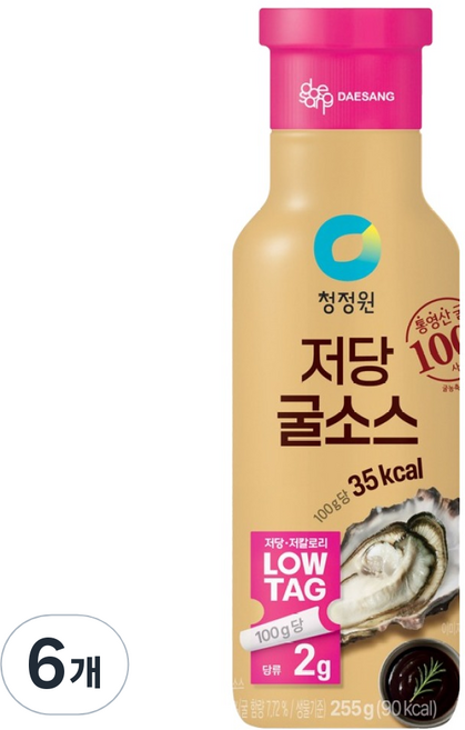청정원 저당 굴소스, 255g, 6개