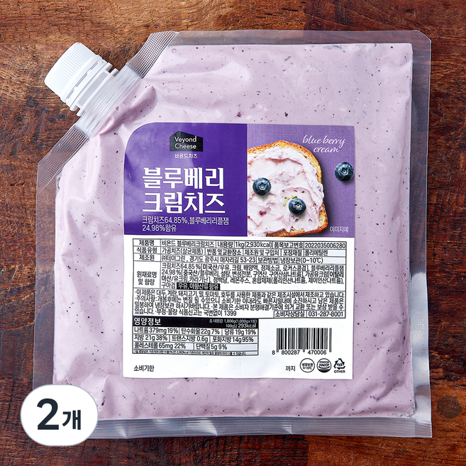 비욘드 블루베리 크림치즈, 1kg, 1개입, 2개