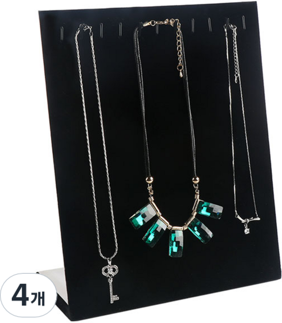 제이앤씨 L형 목걸이 진열대, 블랙, 4개