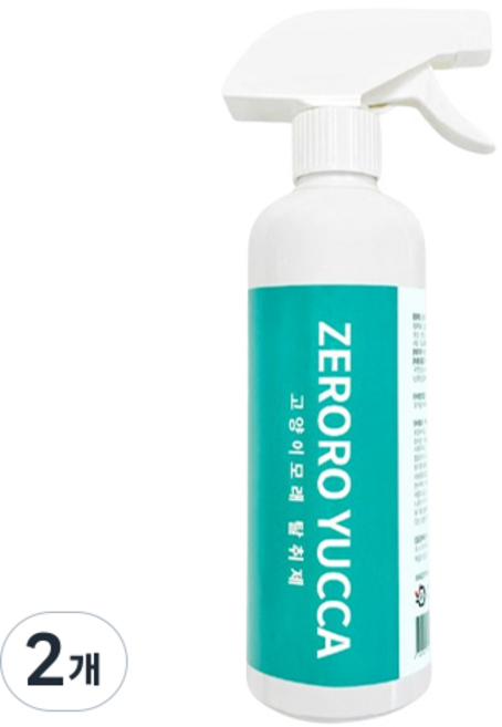 제로로 유카 고양이 모래 전용 탈취제, 450ml, 2개