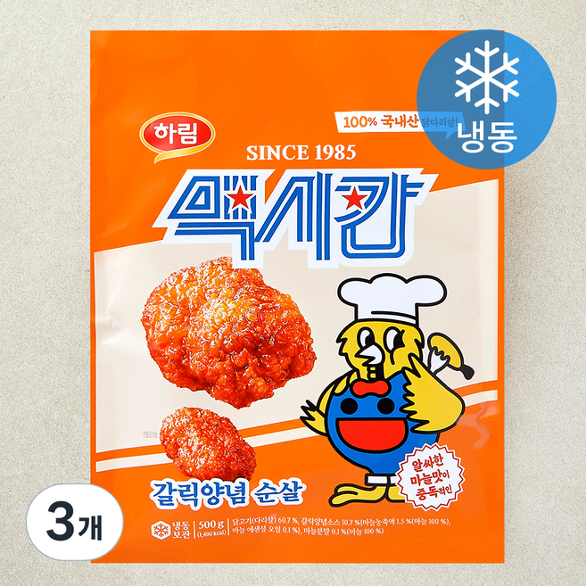 맥시칸 갈릭양념 순살 (냉동), 500g, 3개