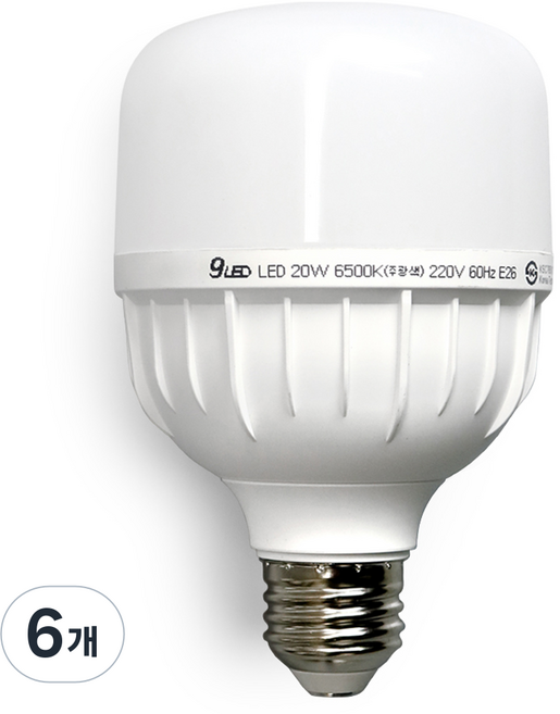 Gunsik LED 高瓦數 圓筒 T型燈 保安燈 20W E26, 晝光色, 6個
