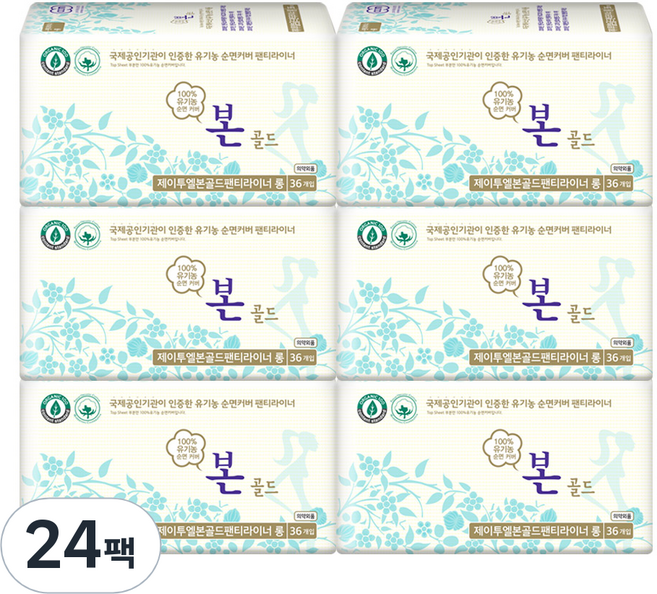 유기농본 골드 팬티라이너, 롱, 36개입, 24개