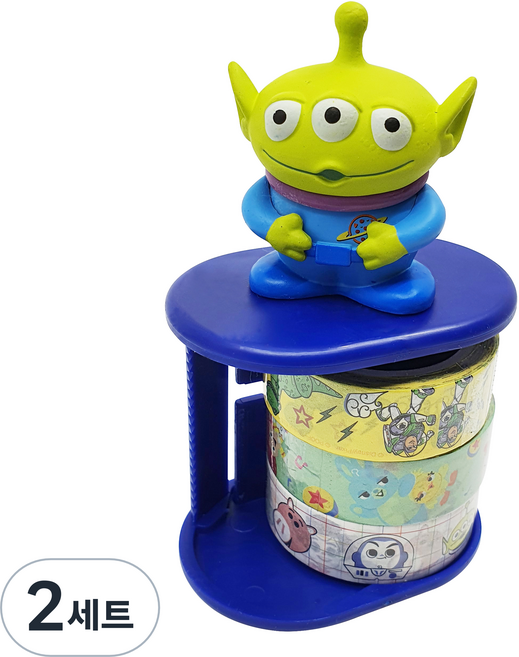 디즈니 토이스토리 알린 캐릭터 마스킹테이프 홀더 + 마스킹 테이프 3종 세트, 혼합색상, 2세트