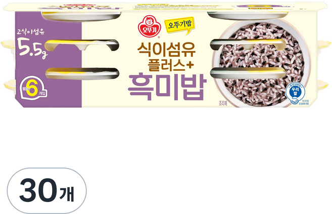 오뚜기 오뚜기밥 식이섬유플러스 흑미밥, 130g, 30개