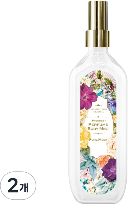 올가힐링스 퍼퓸 바디미스트 퓨어머스크향, 100ml, 2개