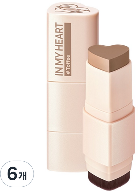터치인솔 프리티필터 인마이하트 스틱 파운데이션 7g, 6개, 토피