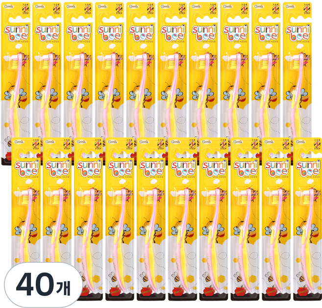 지앤마 써니비 키즈 유아 칫솔 1단계, 여아용, 1개입, 40개