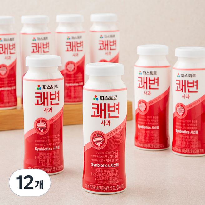 파스퇴르 쾌변 사과, 150ml, 4개입, 12개