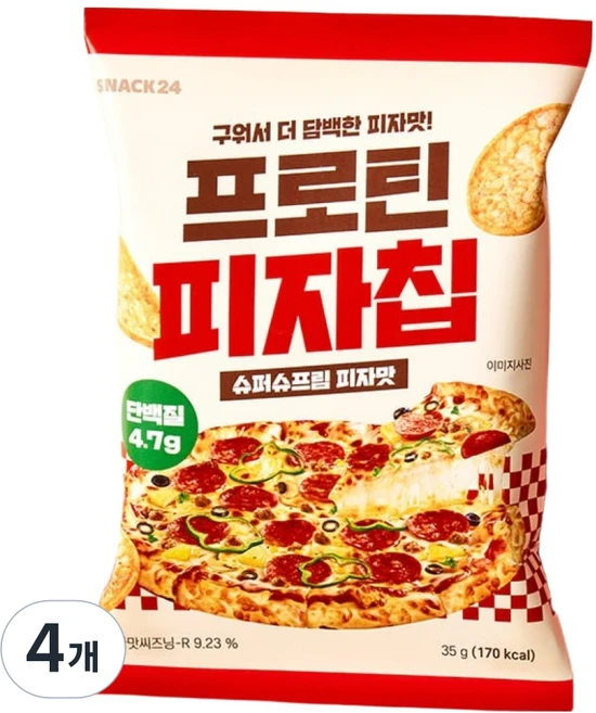 스낵24 프로틴 피자칩, 4개, 35g - 쿠팡