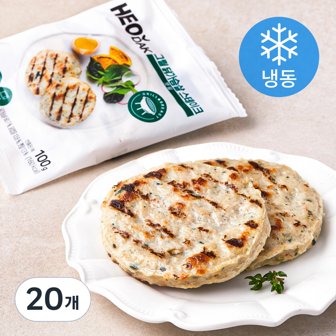 허닭 그릴 닭가슴살 스테이크 깻잎 (냉동), 100g, 1개입, 20개