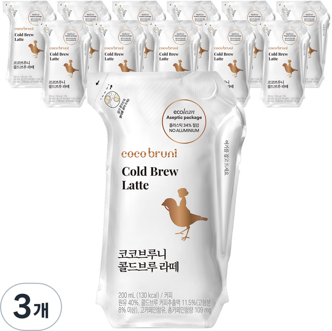 비락 코코브루니 콜드브루 라떼, 200ml, 36개