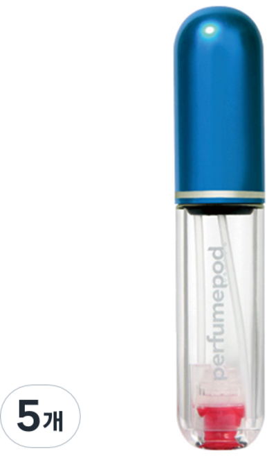 트라발로 퍼퓸팟 퓨어 펌핑식 충전 휴대용 향수공병 5ml, 블루, 5개