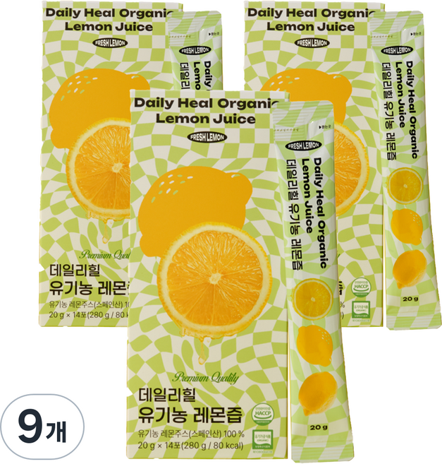 데일리힐 유기농 레몬즙, 280g, 9개