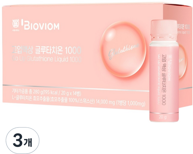 위바이옴 고업 액상 글루타치온 1000 14p, 280g, 3개