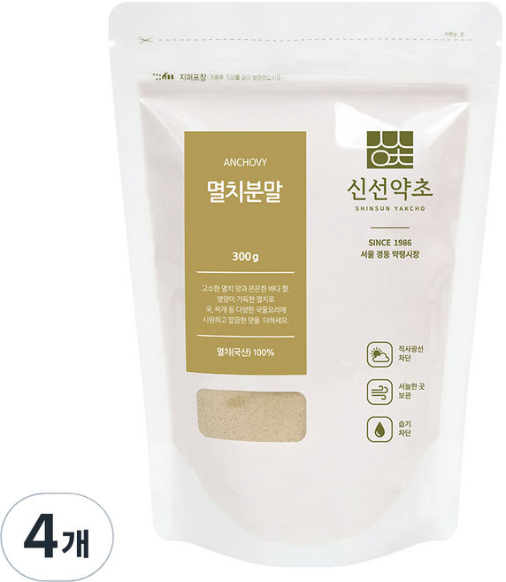 신선약초 멸치분말, 300g, 4개