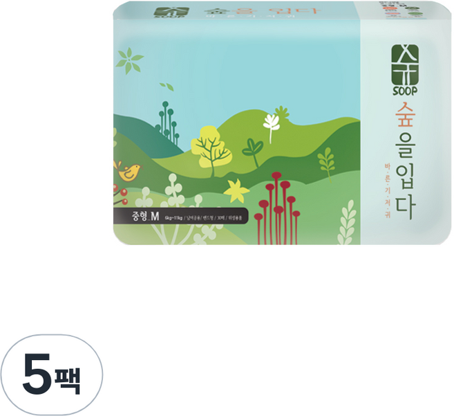 숲 밴드형 기저귀 유아용, 150매, 중형(M)