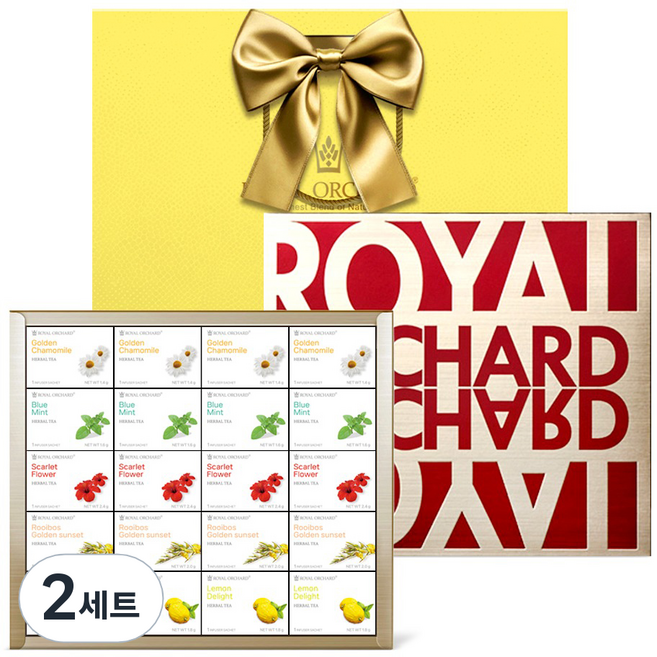 로얄오차드 스페셜에디션20 차 티백 선물 세트 + 쇼핑백, 5종, 2세트