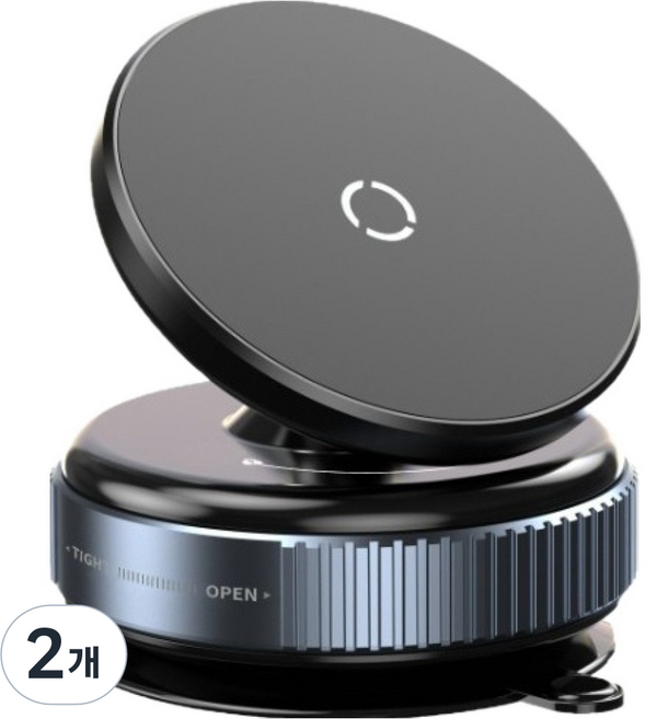 강력 자석 차량용 흡착식 360도 회전 스마트폰 거치대, 블랙, 2개
