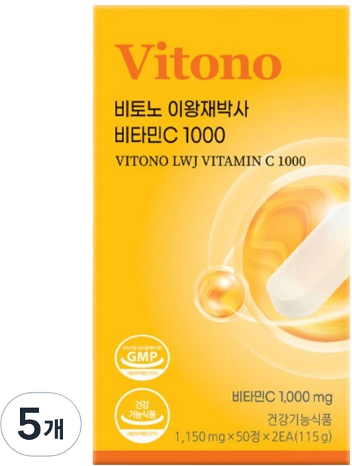 비토노 이왕재박사 비타민C 1000mg 캡슐 115g, 100정, 5개
