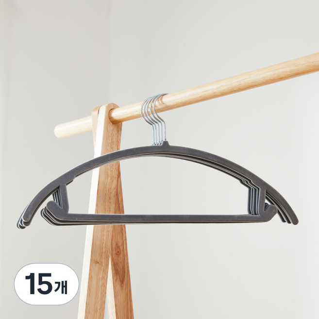 모던하우스 미끄러지지 않는 어깨뿔방지 니트 옷걸이, 그레이, 15개