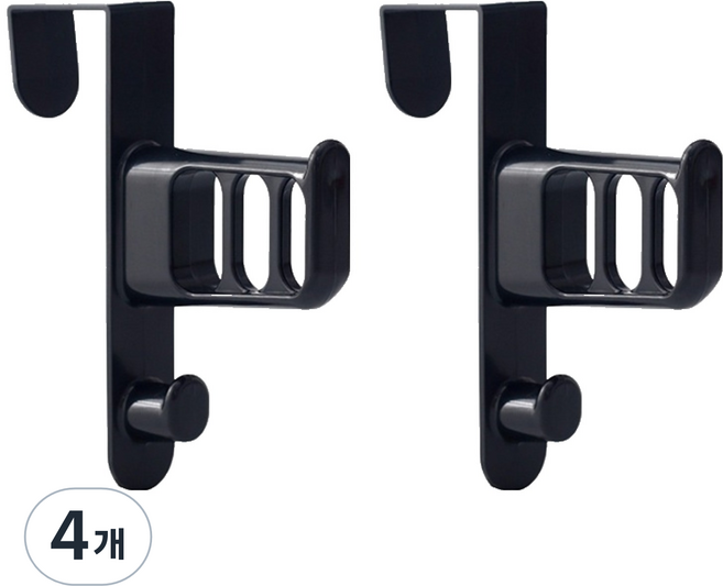 JLIFE 四鉤衣帽掛架, 黑色, 4個