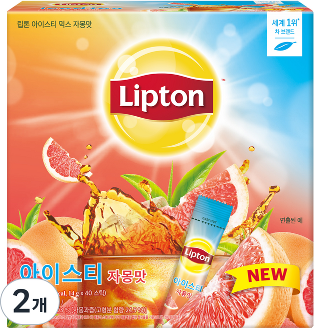 립톤 아이스티 믹스 자몽맛, 14g, 40개입, 2개